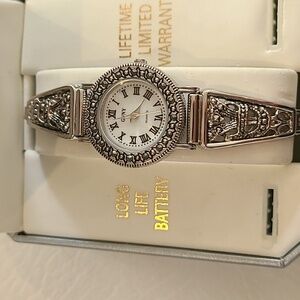 Marcasite silver watch